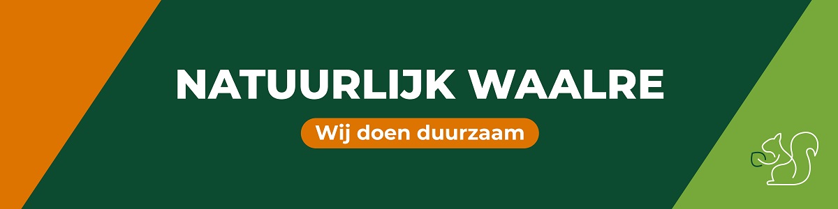 Banner met tekst Natuurlijk Waalre Wij doen duurzaam