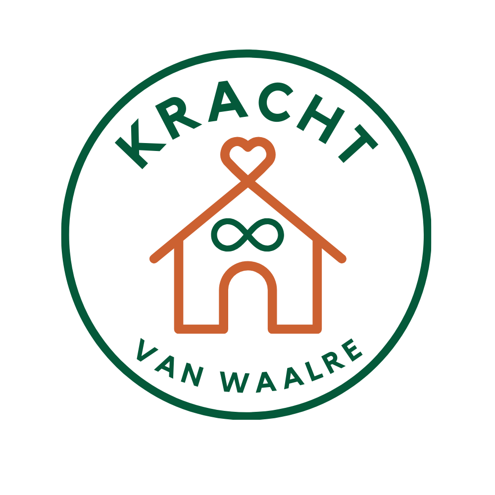 Huis met oneindigheidsteken met hart met tekst Kracht van Waalre