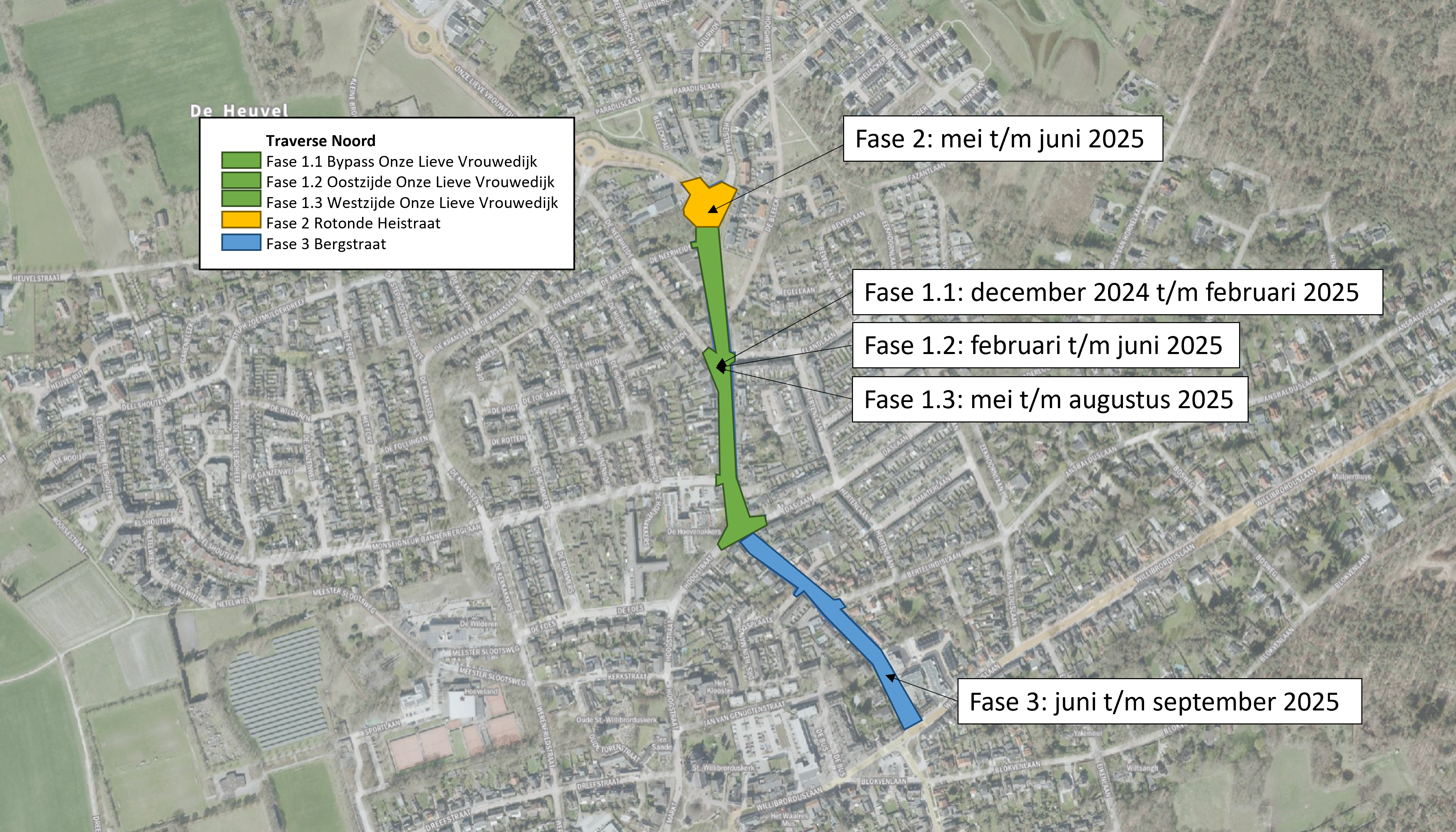 traverse noord werkzaamheden kaart planning
