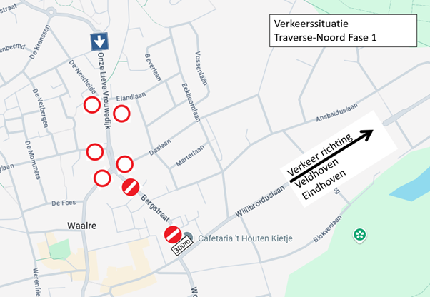overzicht werkzaamheden en rijrichting OLVdijk