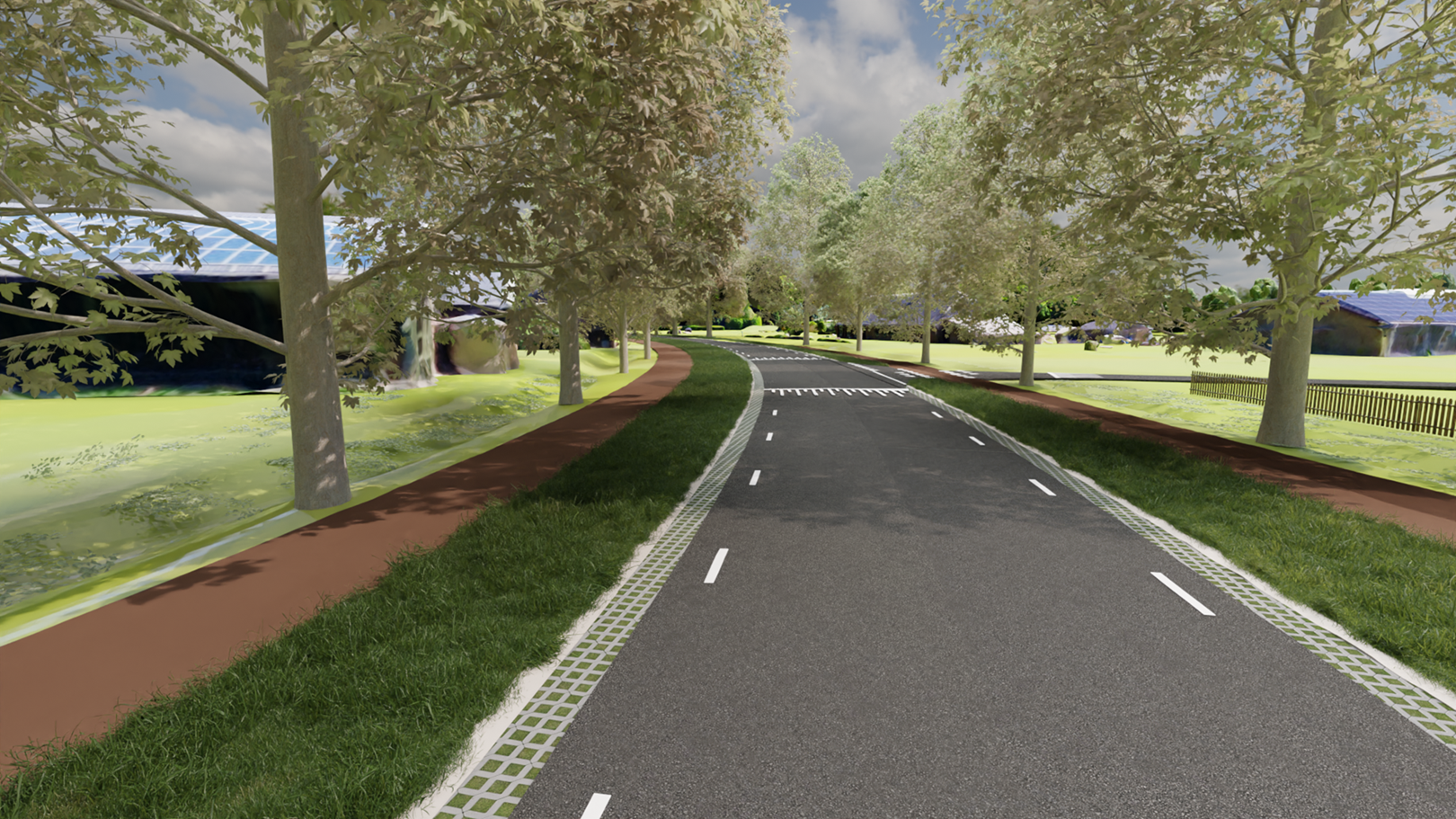 Impressie nieuw ingerichte Heikantstraat richting Valkenswaard